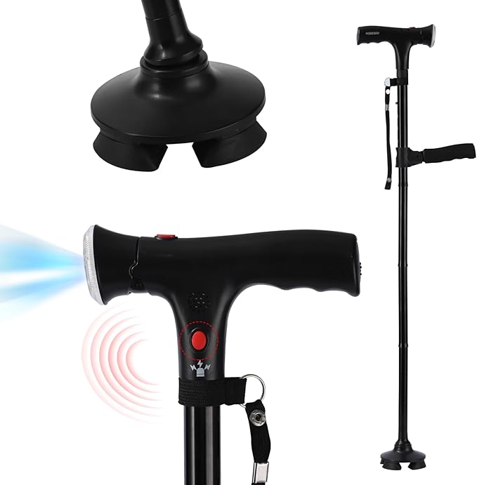 Bastón Para Caminar Plegable Con Luz LED