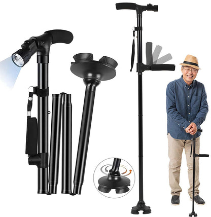 Bastón Para Caminar Plegable Con Luz LED