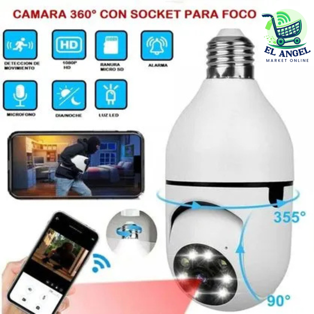 Foco Cámara Espía 360 grados
